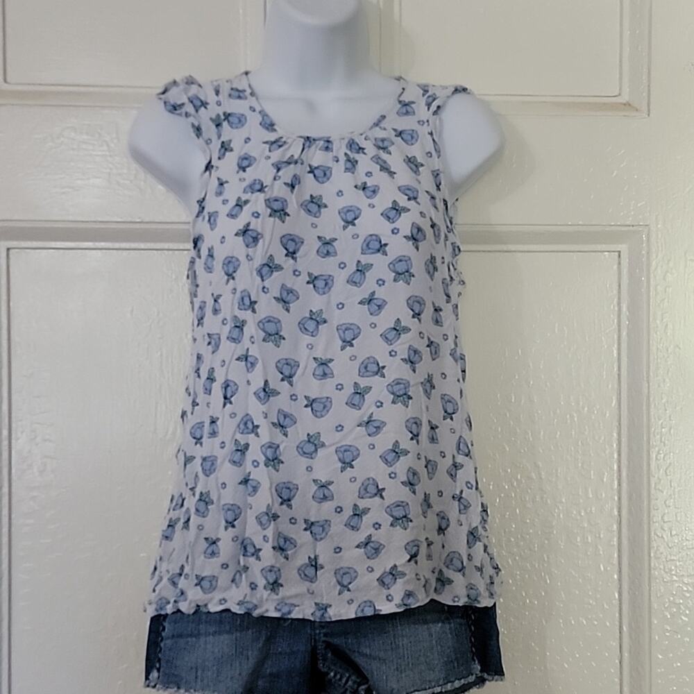 Women's White and Blue print, blouse Aeropostale Sz Small
